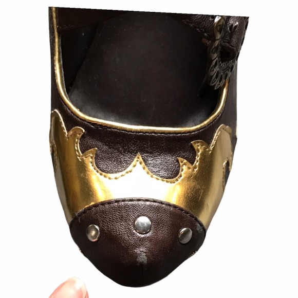 Elle | New Unique Embroidered Flame Heels gold - Picture 10 of 10